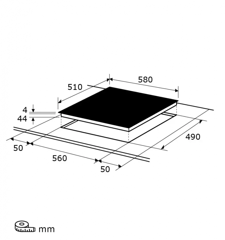 Exquisit EKC601-2.2 Kochfeld autark Maße